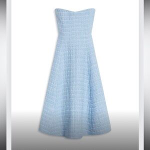 Tweed Boucle Strapless Dress